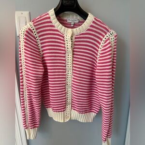 Michael Stars pink stripe cotton sweater size M
